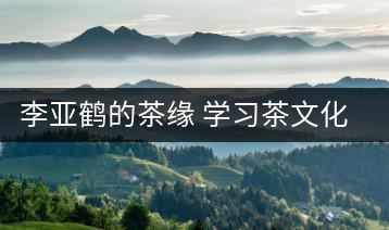 李亞鶴的茶緣 學(xué)習(xí)茶文化，了解茶文化，品味茶文化