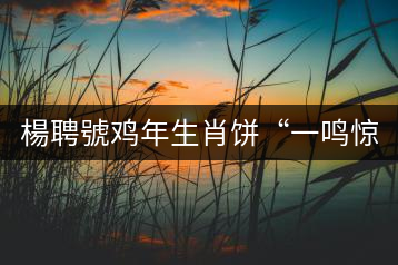 楊聘號(hào)雞年生肖餅“一鳴驚人”全國(guó)上市！