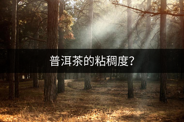 普洱茶的粘稠度？