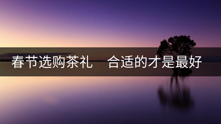 春節(jié)選購(gòu)茶禮　合適的才是最好的