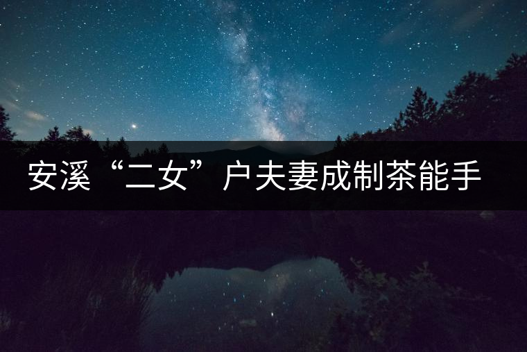 安溪“二女”戶夫妻成制茶能手 兩女兒受熏陶青出于藍
