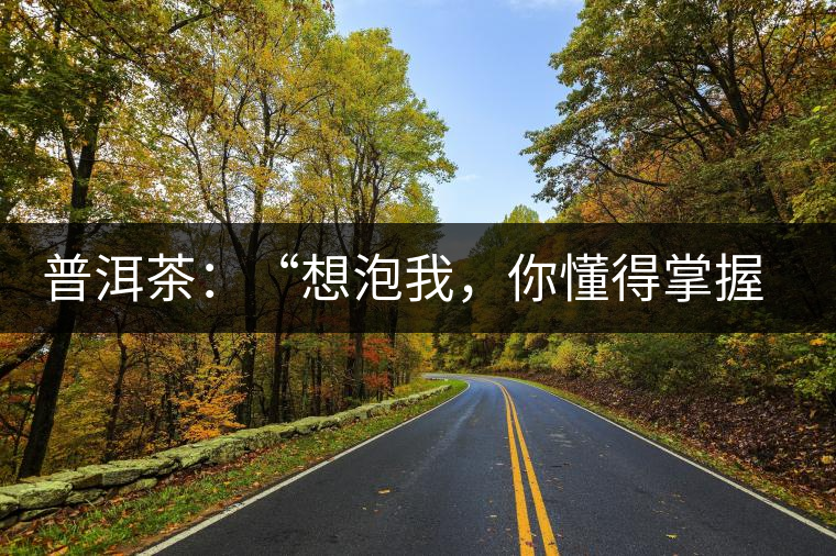 普洱茶：“想泡我，你懂得掌握‘火候’嗎？”