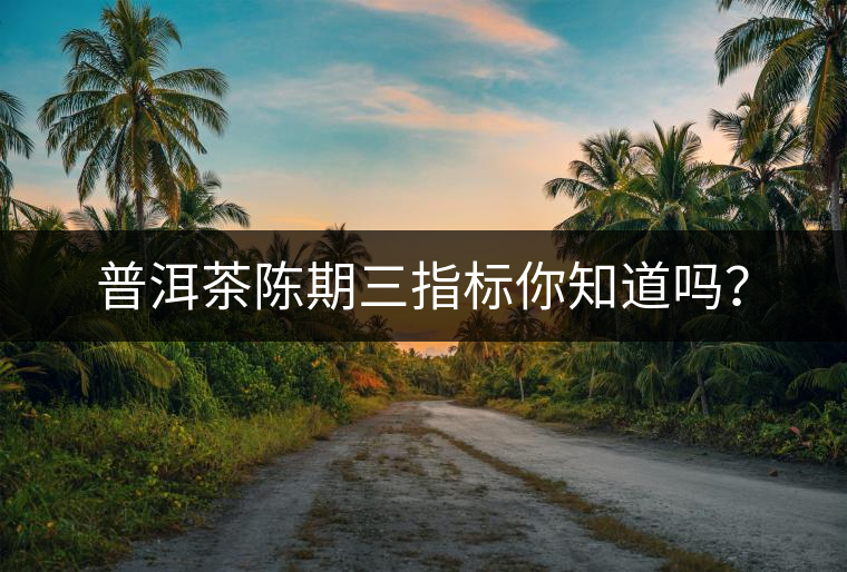 普洱茶陳期三指標(biāo)你知道嗎？