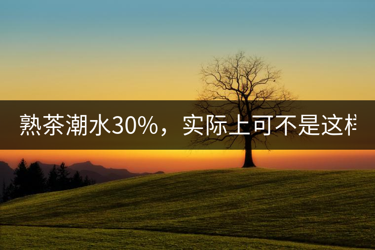 熟茶潮水30%，實際上可不是這樣！