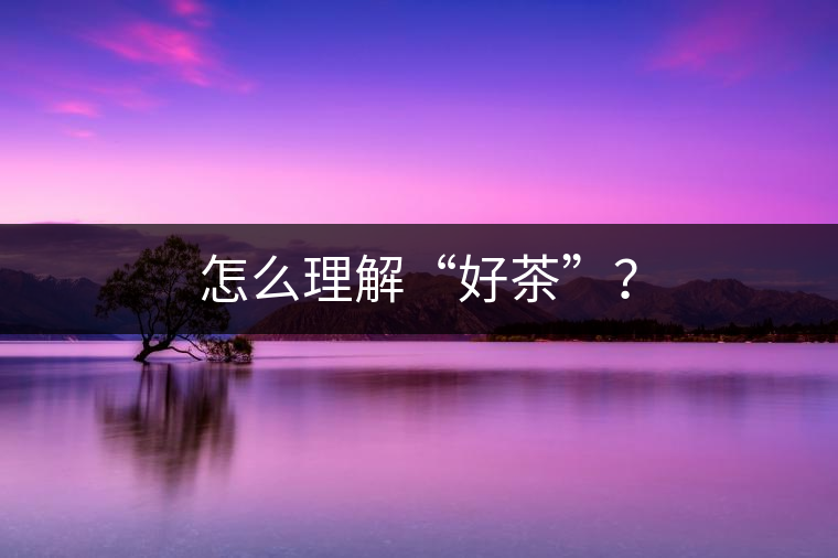 怎么理解“好茶”？
