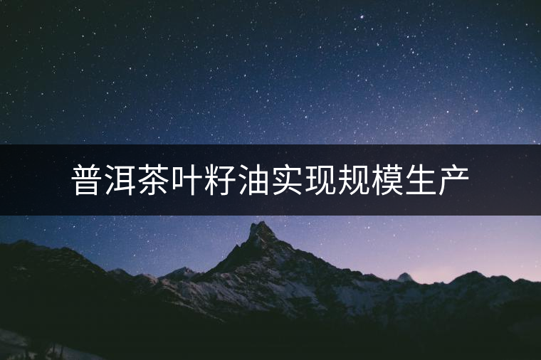 普洱茶葉籽油實(shí)現(xiàn)規(guī)模生產(chǎn) 普洱茶葉籽油實(shí)現(xiàn)規(guī)模生產(chǎn)