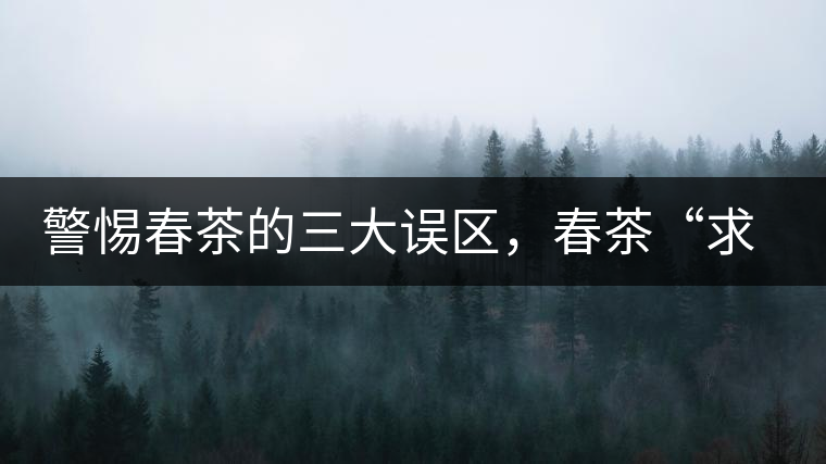 警惕春茶的三大誤區(qū)，春茶“求早”不如“求好”！