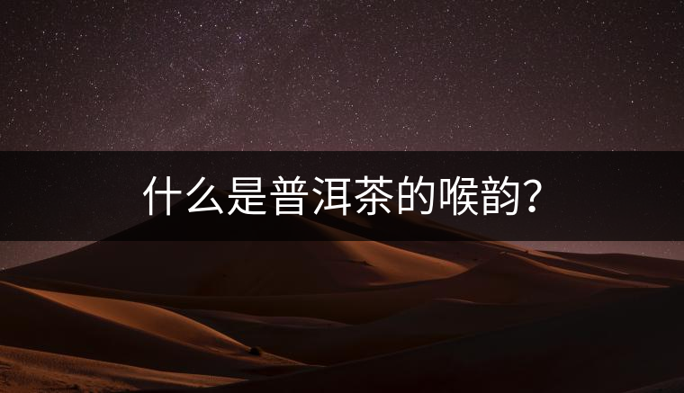 什么是普洱茶的喉韻？