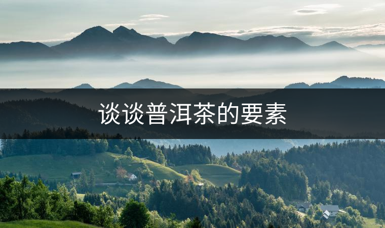 談談普洱茶的要素 談談普洱茶的要素