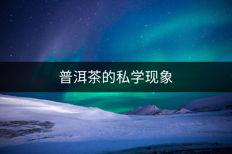 普洱茶的私學(xué)現(xiàn)象