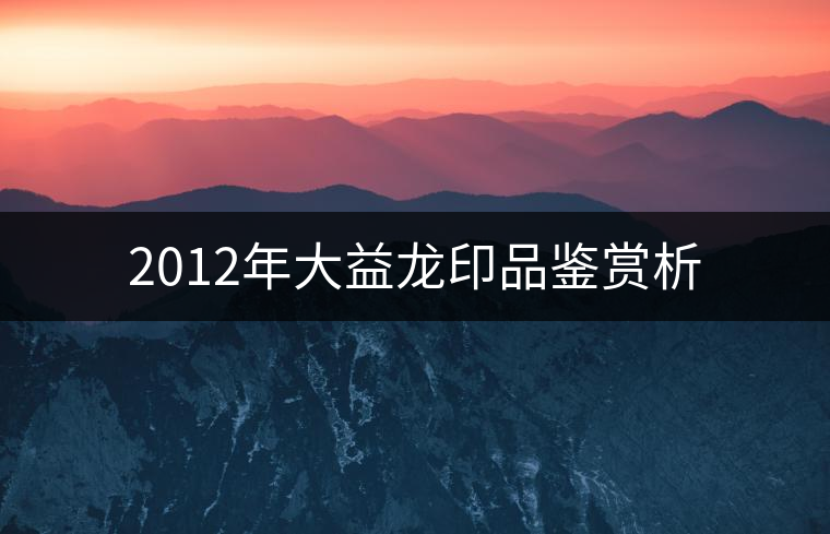 2012年大益龍印品鑒賞析 2012年大益龍印品鑒賞析