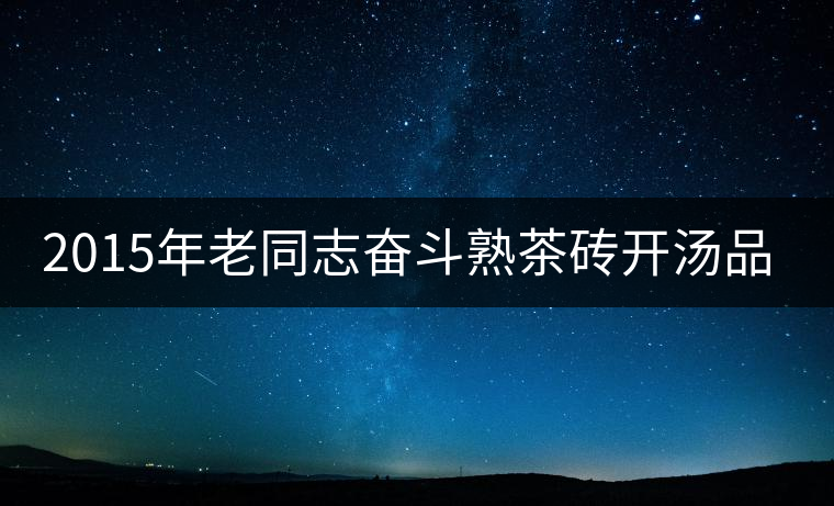 2015年老同志奮斗熟茶磚開湯品鑒
