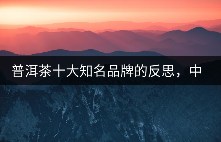 普洱茶十大知名品牌的反思，中國有沒有真正的普洱茶高端品牌？