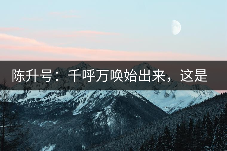 陳升號：千呼萬喚始出來，這是你我的“心翼”