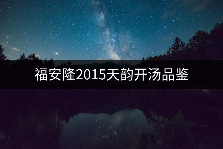 福安隆2015天韻開湯品鑒 福安隆2015天韻開湯品鑒