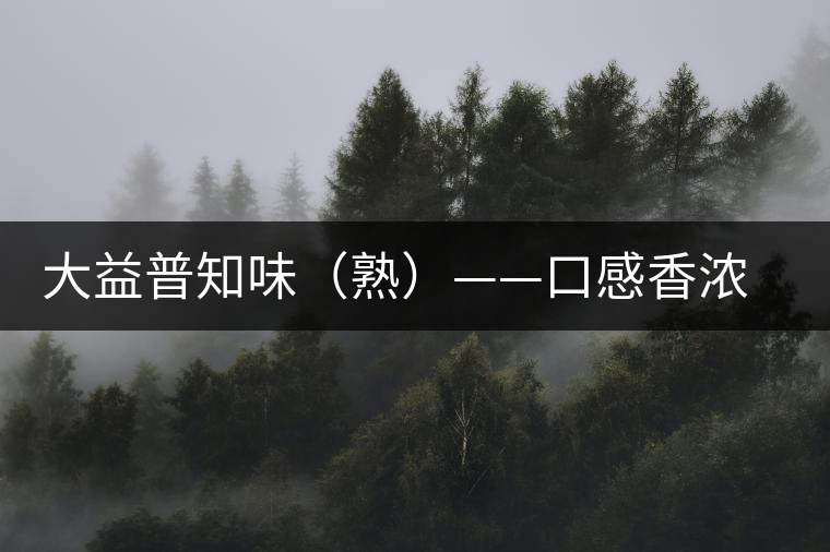 大益普知味（熟）——口感香濃，陳香味足
