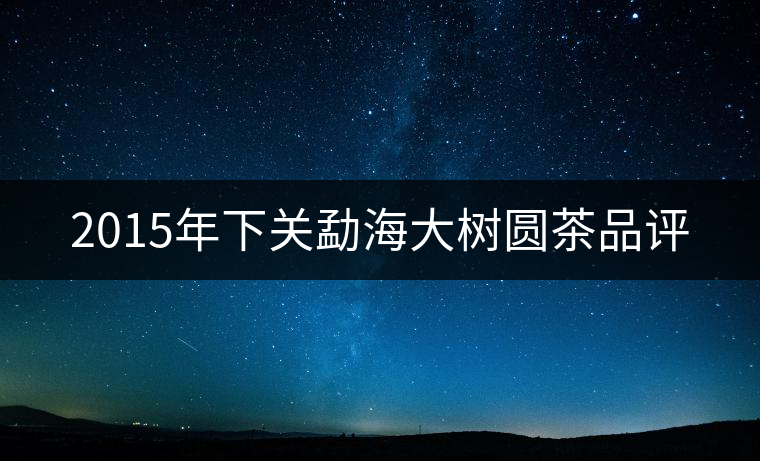 2015年下關(guān)勐海大樹圓茶品評