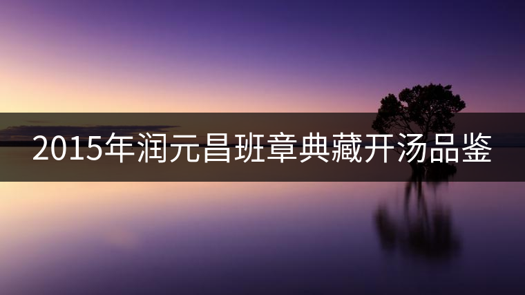 2015年潤(rùn)元昌班章典藏開(kāi)湯品鑒