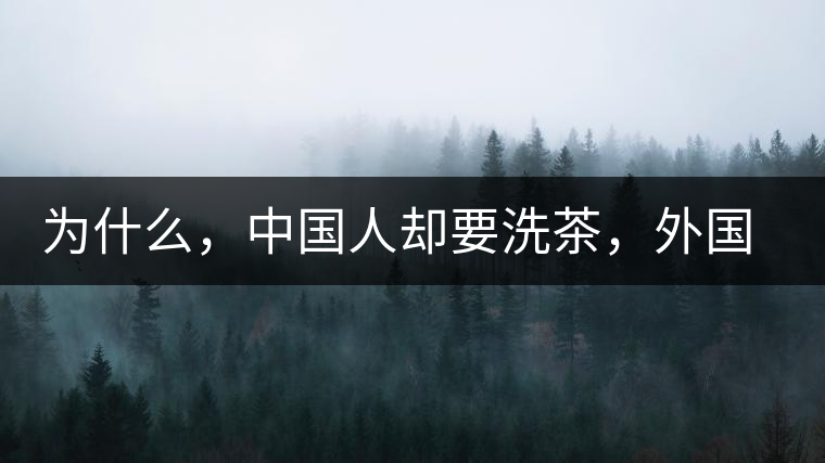 為什么，中國人卻要洗茶，外國人怎么不洗？