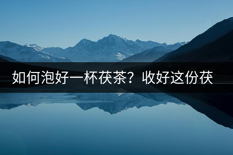 如何泡好一杯茯茶？收好這份茯茶的沖泡方法