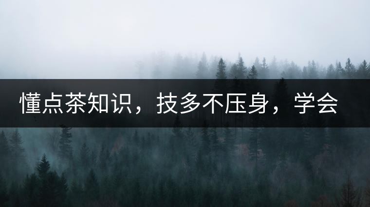 懂點(diǎn)茶知識(shí)，技多不壓身，學(xué)會(huì)這些秒變茶藝高手