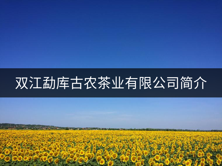 雙江勐庫古農(nóng)茶業(yè)有限公司簡介 雙江勐庫古農(nóng)茶業(yè)有限公司簡介