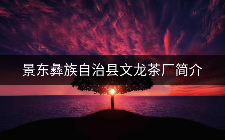 景東彝族自治縣文龍茶廠簡(jiǎn)介 景東彝族自治縣文龍茶廠簡(jiǎn)介