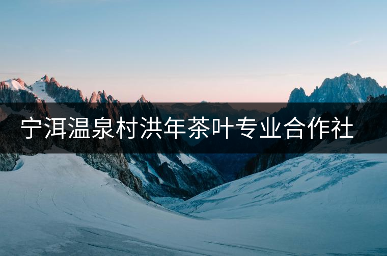 寧洱溫泉村洪年茶葉專業(yè)合作社簡介