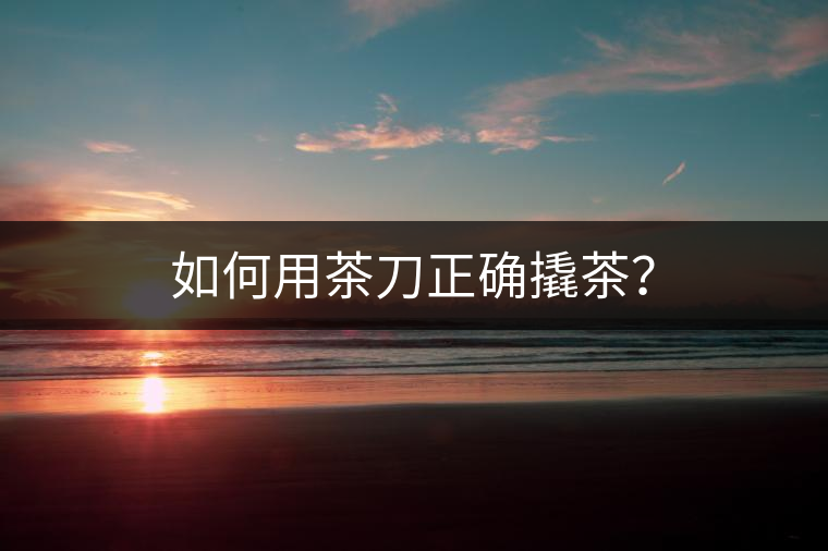 如何用茶刀正確撬茶？