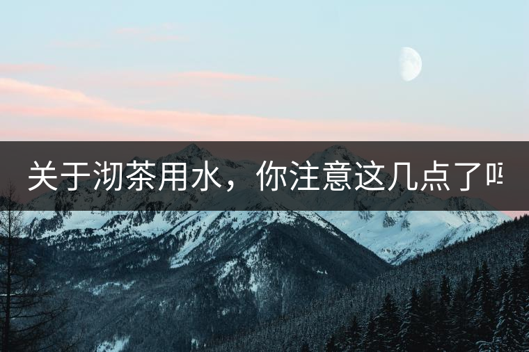 關于沏茶用水，你注意這幾點了嗎？