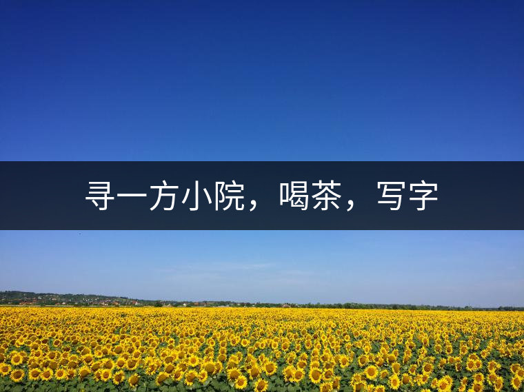 尋一方小院，喝茶，寫字