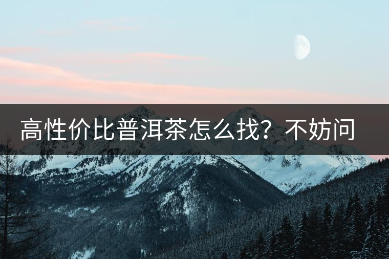 高性價比普洱茶怎么找？不妨問問你的舌尖