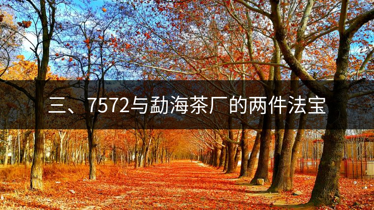 三、7572與勐海茶廠的兩件法寶
