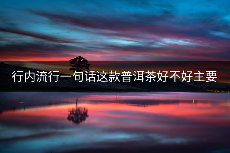 行內(nèi)流行一句話這款普洱茶好不好主要還看尾水，雖然比較片面但是也有一定道理。