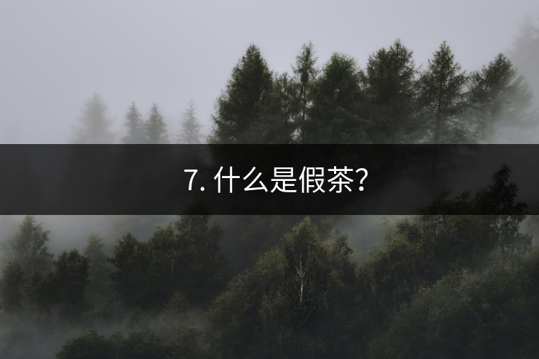 ? 7. 什么是假茶？